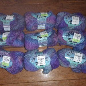 COPY - 9 Skeins Wisdom Yarn Poems 100% Wool Color 557 Blue Purple Combo